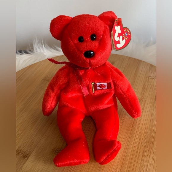 Ty (6) Vintage “Retired”Red (Pierre) Bear with Maple Leaf - Picture 1 of 9